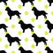 Black retriever dog seamless pattern