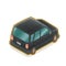 The black retro station wagon car classic vehicle isometric cartoon icon raster illustration