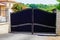 Black retro vintage metal house portal of classic house