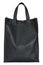 Black reusable shopping bag isolated on white