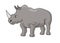 Black Rhinoceros illustration vector.Rhino vector