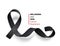 Black ribbon banner for melanoma and skin cancer awareness campaign