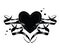 Black Ribbon Heart Element