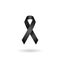 Black ribbon mourning sign.