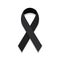 Black ribbon mourning sign.