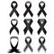 Black ribbon vector