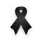 Black ribbon on white background . mourn for king of thailand pass away . rest in peace .