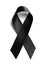 Black ribbon on white background, top view