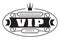 Black rich decorated VIP design with crown on a white background