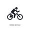 black riding bicycle isolated vector icon. simple element illustration from gym and fitness concept vector icons. riding bicycle