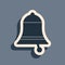 Black Ringing bell icon isolated on grey background. Alarm symbol, service bell, handbell sign, notification symbol