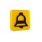Black Ringing bell icon isolated on transparent background. Alarm symbol, service bell, handbell sign, notification