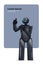 black robot cyborg pointing at something modern robotic character artificial intelligence technology concept