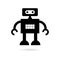 Black Robot flat simple icon or logo