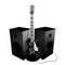 Black rock guitar and speakers