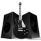 Black rock guitar and speakers