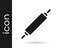 Black Rolling pin icon isolated on white background. Vector