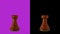 Black rook chess piece chromakey 360 degree rotation