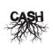 Black Roots Tree and text CASH. Vector Illustration.