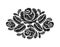 Black roses embroidery on white background. ethnic flowers neck line flower design graphics fashion wearing