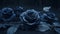 Black Roses In A Rain: Surreal And Dreamlike Imagery In Dark Blue And Black