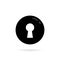 Black round keyhole icon for door