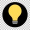 Black round light bulb icon. A generic vector that can be used for tips and explanations.