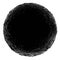 Black round shape of dark stone asteroid