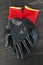 black rubberized gloves