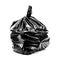 Black Rubbish Bag on white