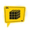 Black Rubik cube icon isolated on white background. Mechanical puzzle toy. Rubik`s cube 3d combination puzzle. Yellow