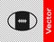 Black Rugby ball icon isolated on transparent background. Vector