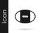 Black Rugby ball icon isolated on white background. Vector