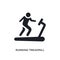 black running treadmill isolated vector icon. simple element illustration from gym and fitness concept vector icons. running