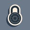 Black Safe combination lock wheel icon isolated on grey background. Combination Padlock. Protection concept. Password
