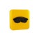 Black Safety goggle glasses icon isolated on transparent background. Yellow square button.