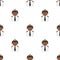 Black Sailor Man Avatar Seamless Pattern