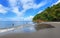 Black Sand beach in Martinique, Caribbean. Anse Couleuvre, Le Precheur Region