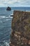 The black sand beach of reykjanesviti lighthouse in south of Iceland