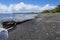 Black sand beach Tahiti island French Polynesia