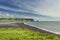 The black sand beach with typical Icelandic mountain