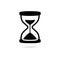 Black Sand clock timer icon or logo, Vintage hourglass, sandglass timer or clock