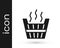 Black Sauna bucket icon isolated on white background. Vector