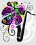 Black saxaphone with flowers