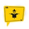 Black Scarecrow icon isolated on white background. Yellow speech bubble symbol. Vector