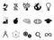 Black science research and study icons set