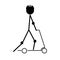 Black scooter man icon on white background