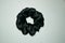 Black Scrunchies hair band for women . Fashion trend .