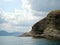 Black Sea coast in Crimea.Kara Dag Mountain