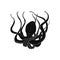 Black sea octopus outline silhouette symbol icon vector illustration isolated.